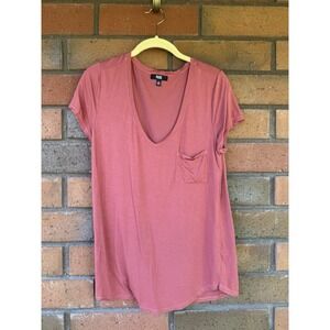 Paige V-Neck Shirt Short Sleeve | Rusty Cedar | Women's Size Medium‎